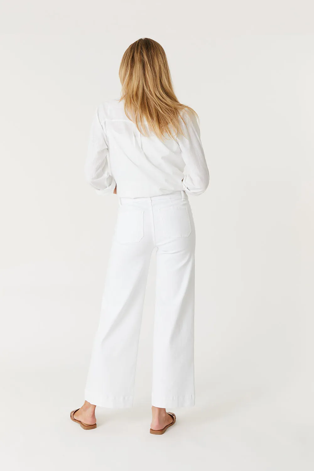 Camille Exposed Button Wide Leg