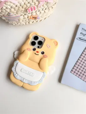 Cute 3D Angel Butter Bear Soft Shell Phone Case