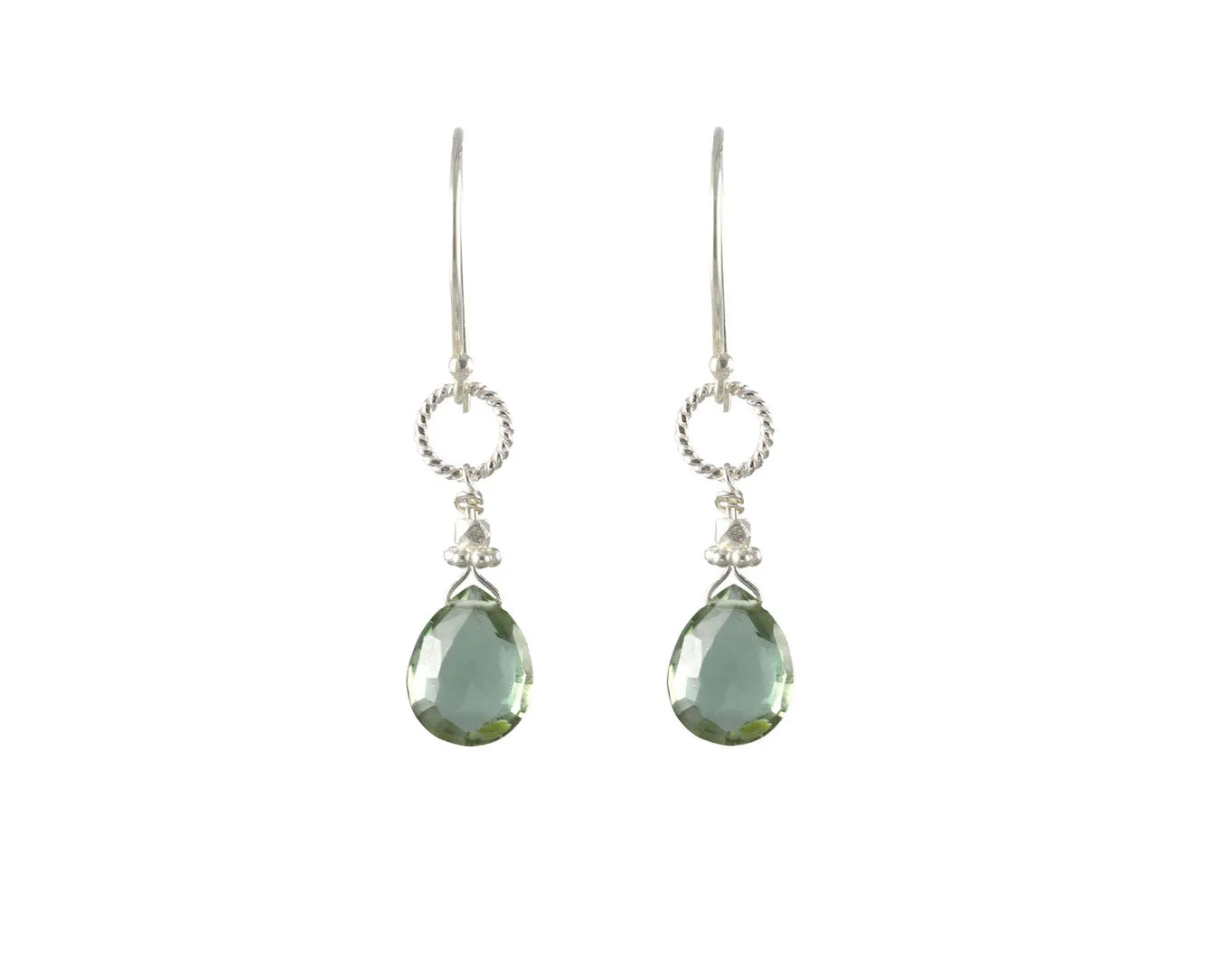 Green Quartz Rope Earrings