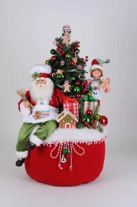 Lighted Gingerbread Santa Bag