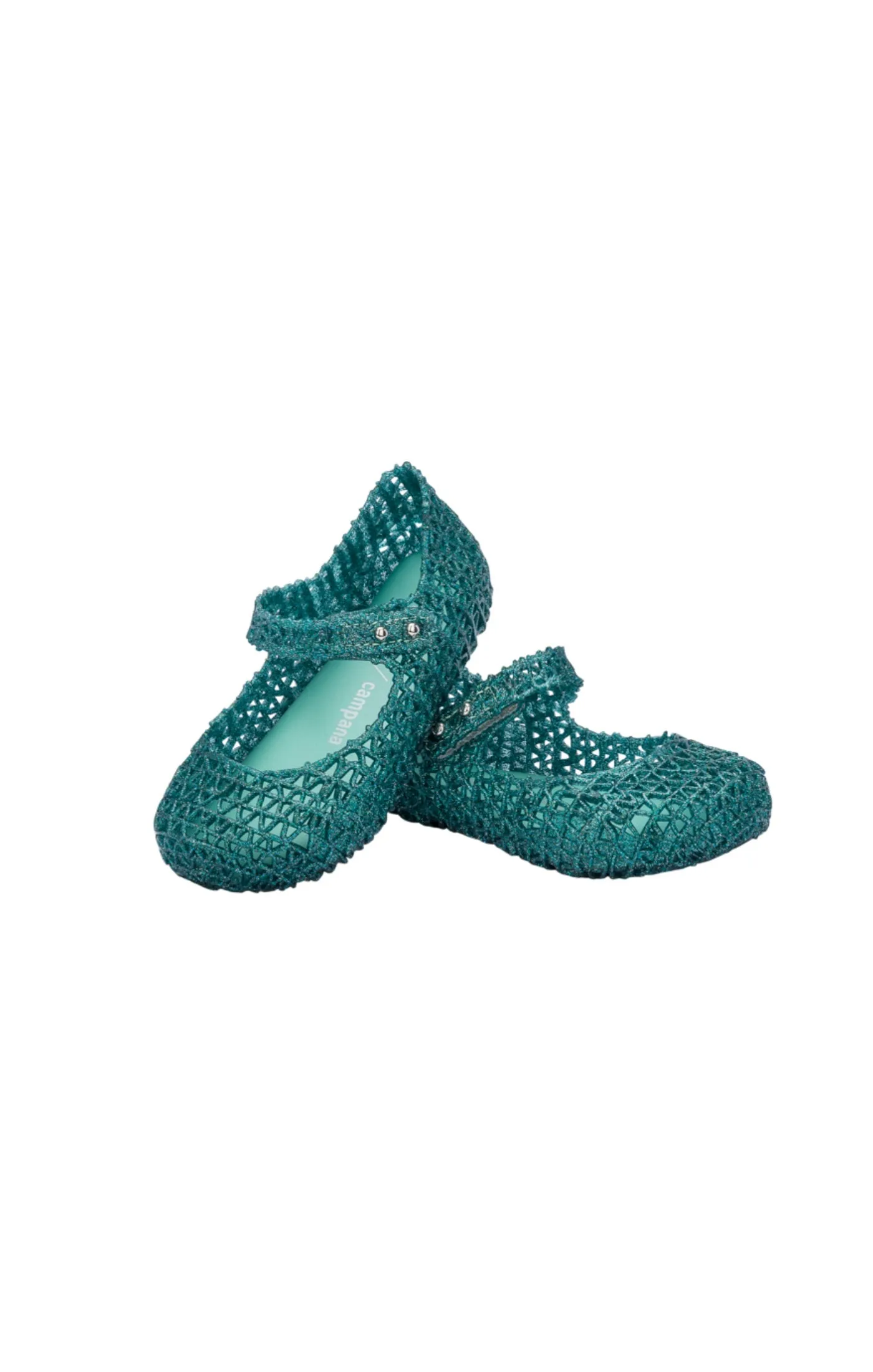 Mini Campana Papel Green Glitter