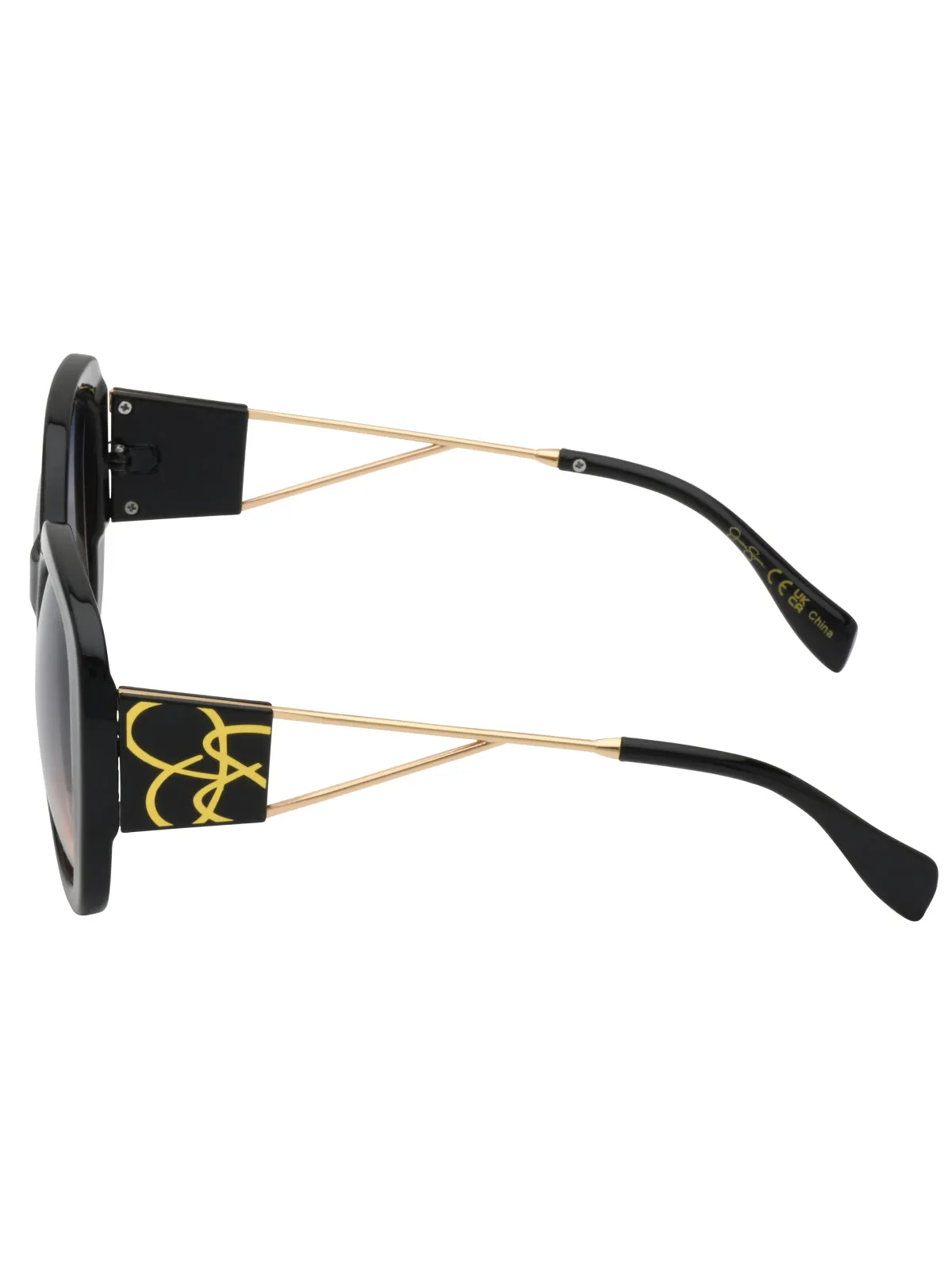 Oversized Oval Sunglasses in Black