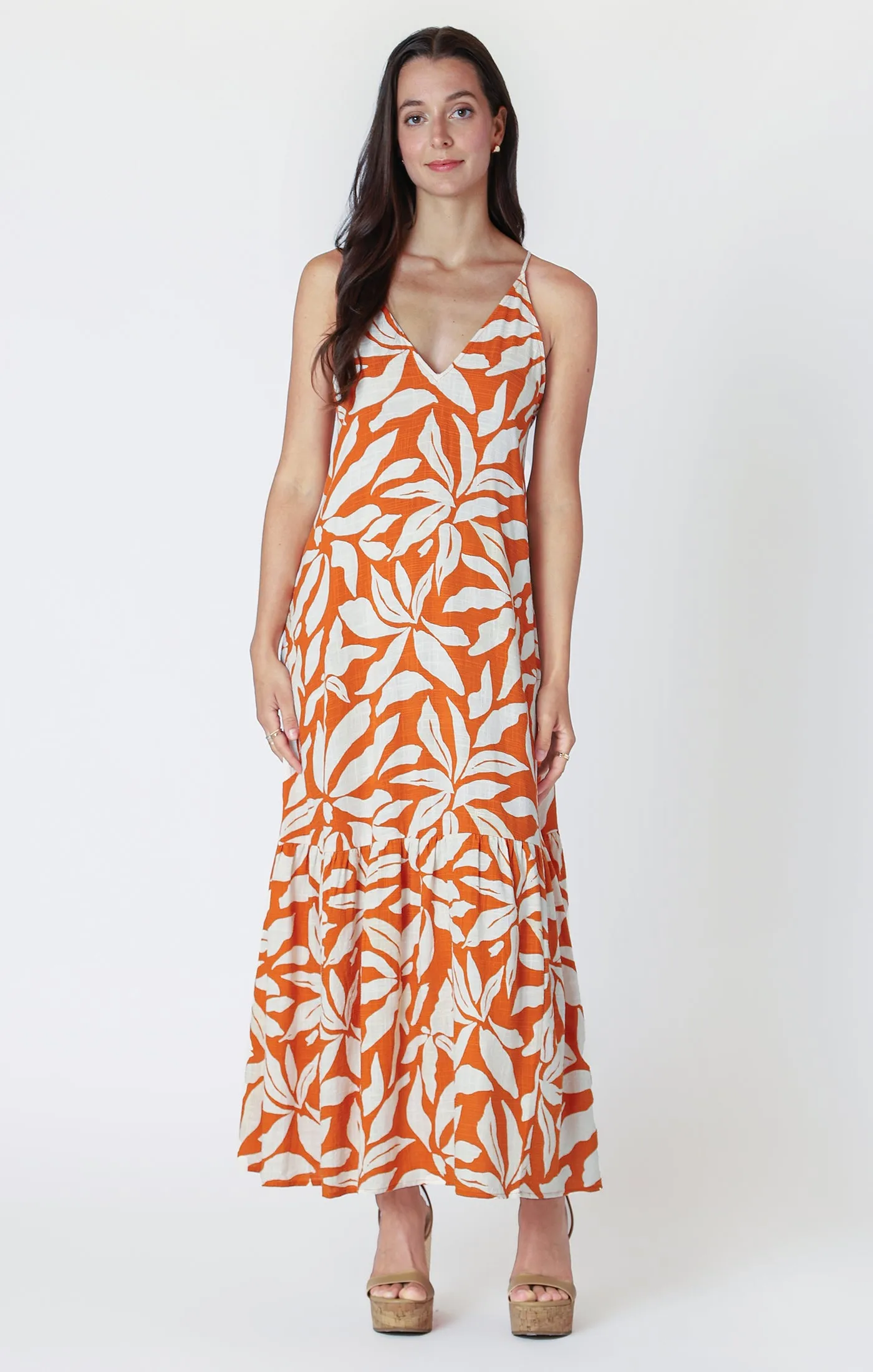 Palm Leaf Maxi Dress