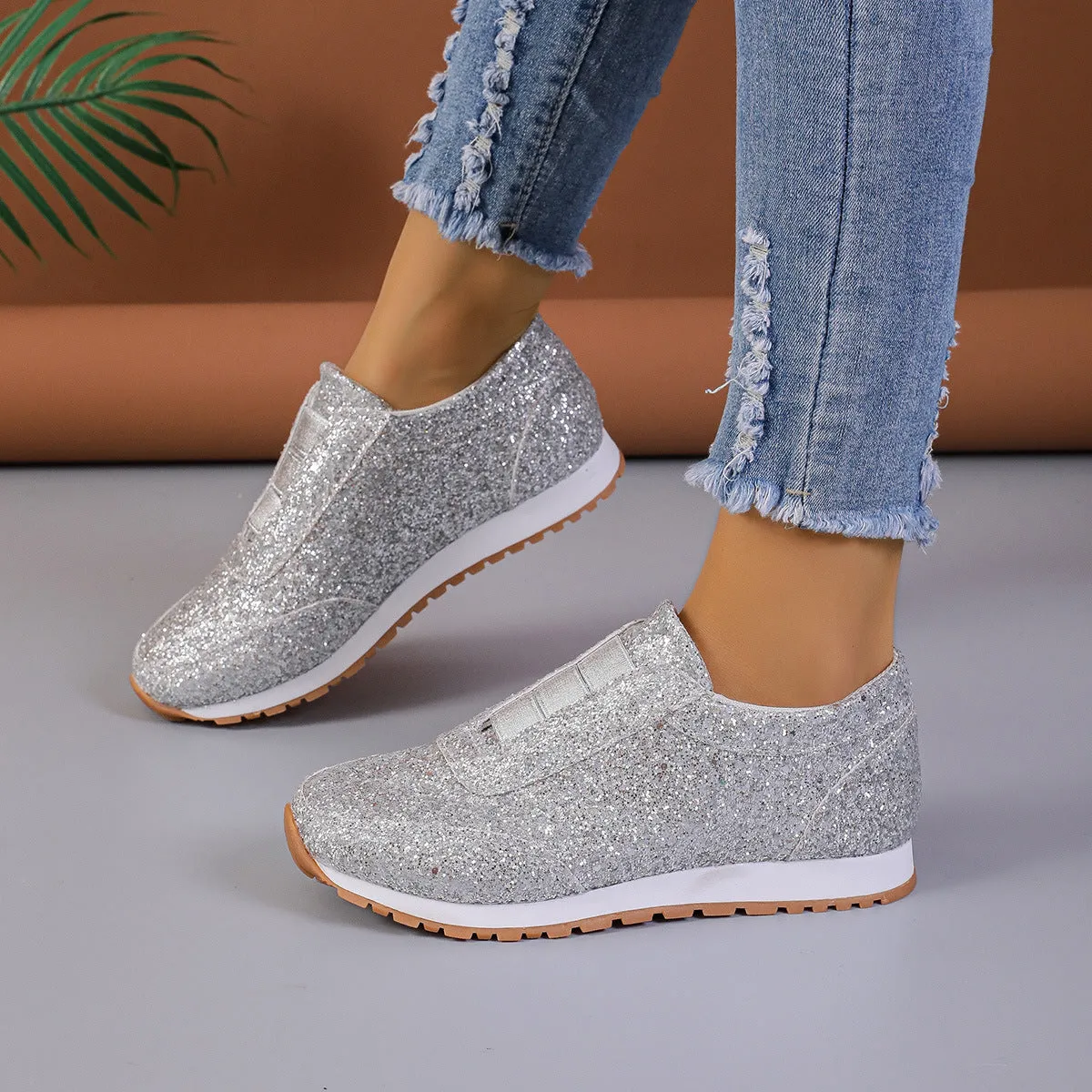 Robyn  Goldene und Silberne Pailletten-Slipper fr Damen