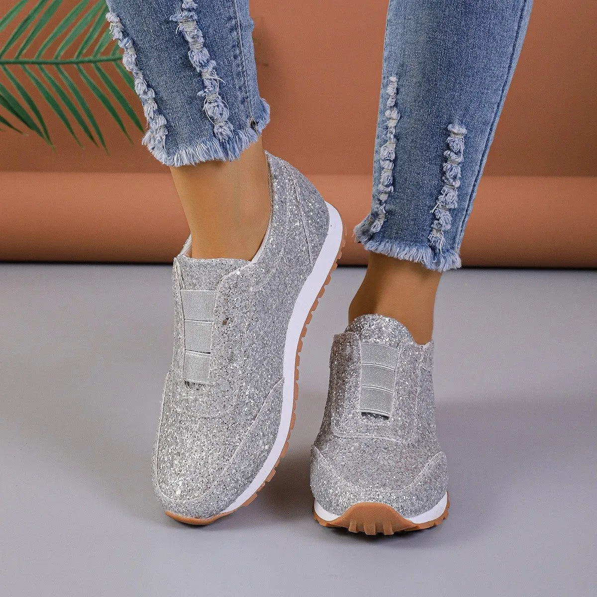 Robyn  Goldene und Silberne Pailletten-Slipper fr Damen