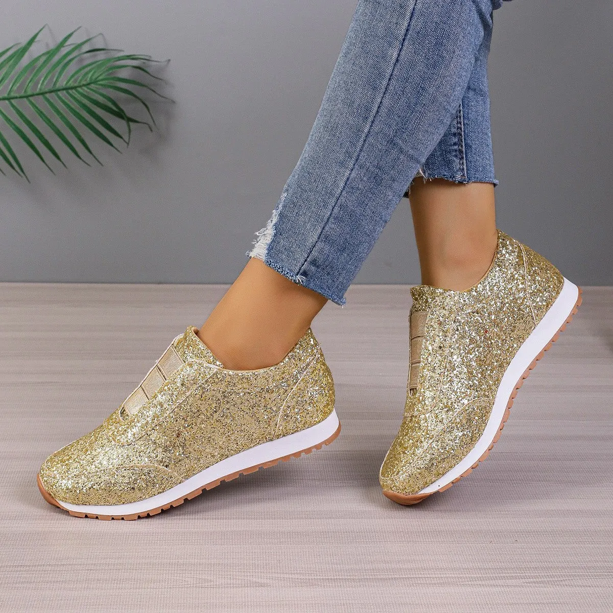 Robyn  Goldene und Silberne Pailletten-Slipper fr Damen