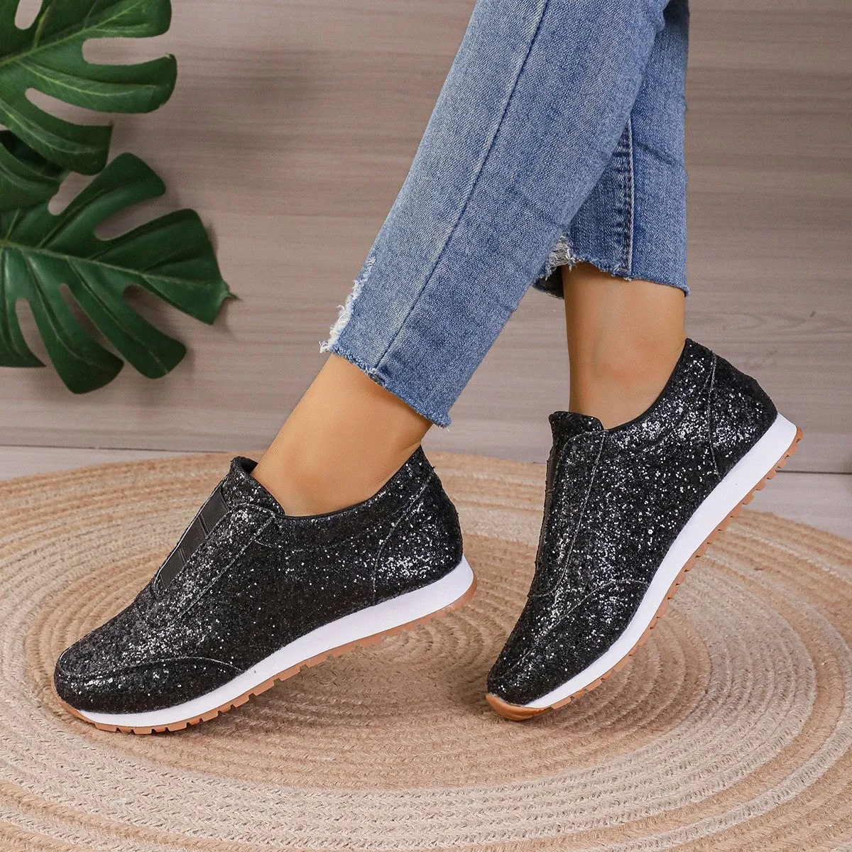 Robyn  Goldene und Silberne Pailletten-Slipper fr Damen