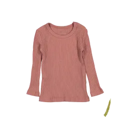 The Long Sleeve Tee - Rosewood Ribbed